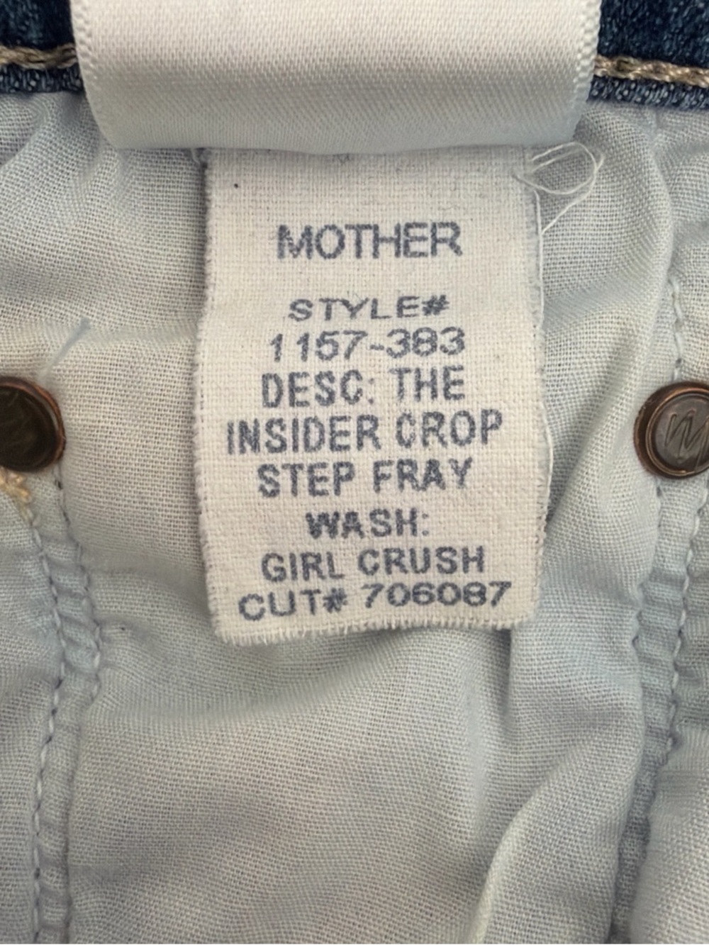 MOTHER The Insider Crop Step Fray in Girl Crush - Size 27 - Picture 8 of 8
